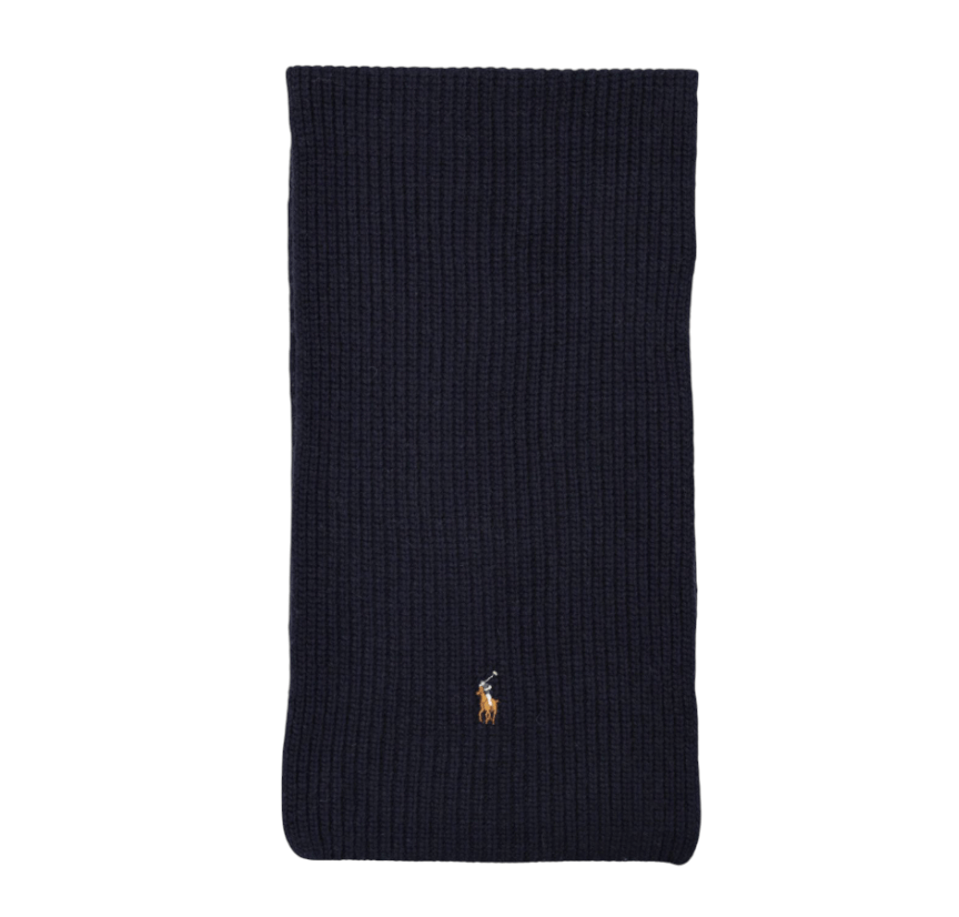 Pony Logo Embroidered Wool Scarf