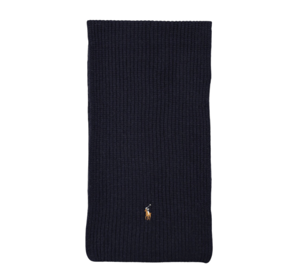 Pony Logo Embroidered Wool Scarf