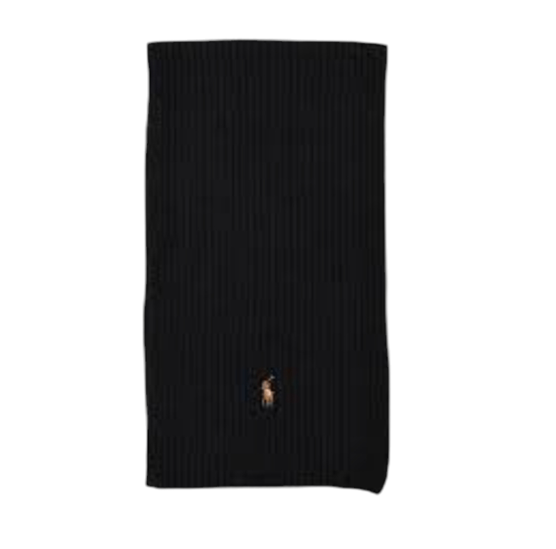 Pony Logo Embroidered Wool Scarf Black