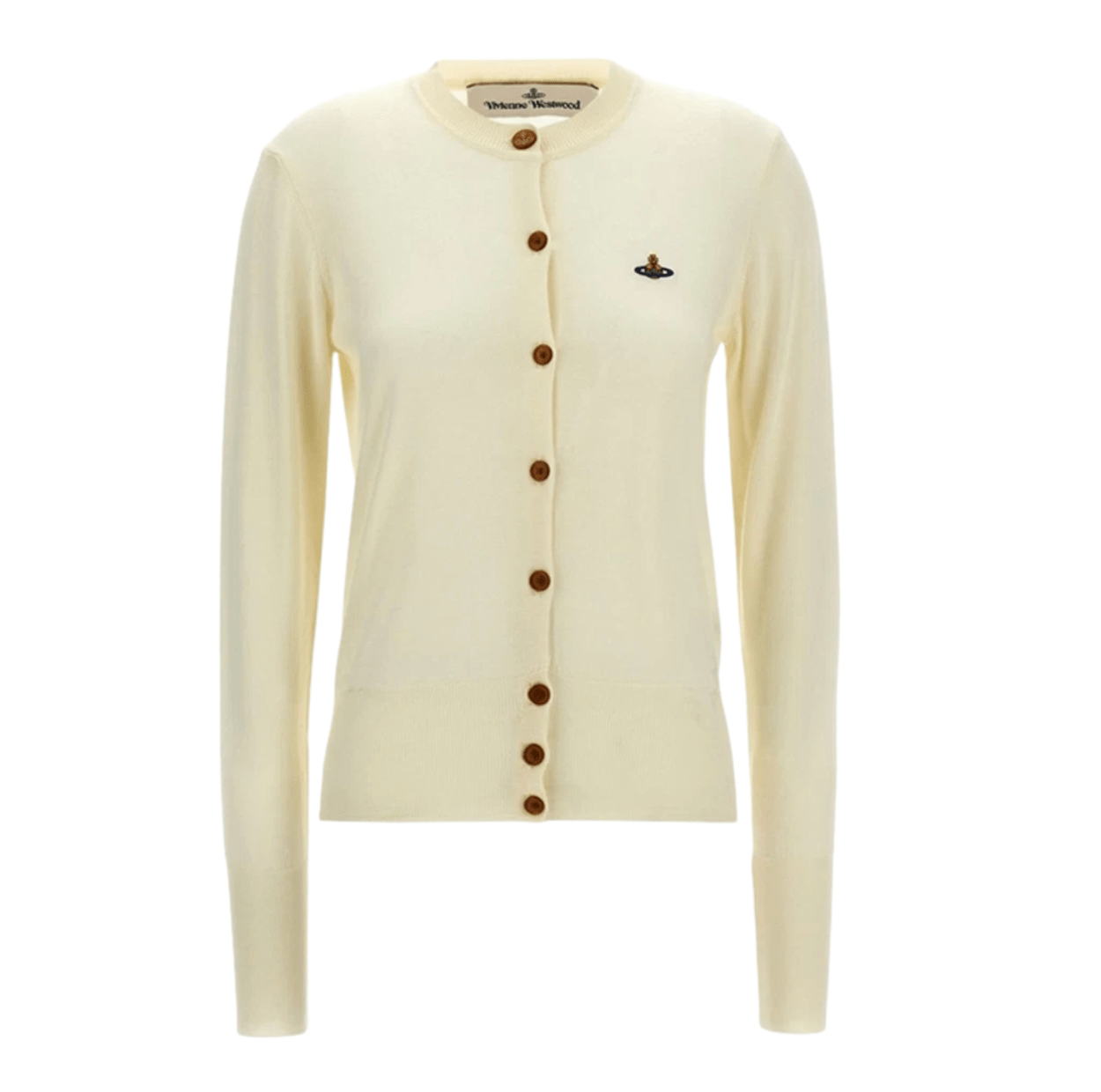 (W) Vivienne Westwood Bea Wool Silk Cardigan Cream