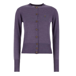 (W) Vivienne Westwood Bea Wool Silk Cardigan Lavender
