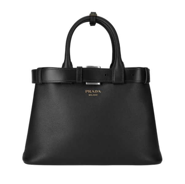 Belted Small Buckle Bag - Black 