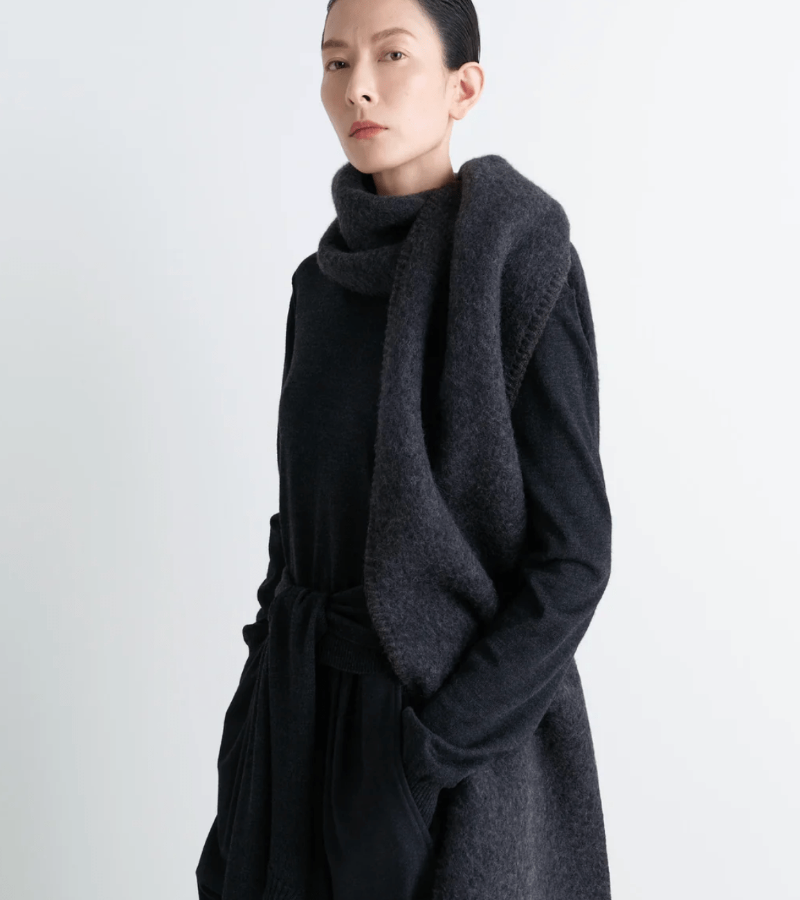 COCOTTE FLUFFY SCARF - Anthracite