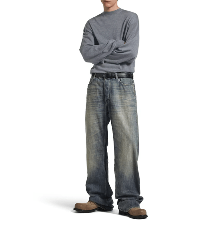 Balenciaga Relaxed Loose-Fit Denim Pants