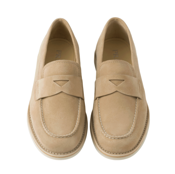 Bleached suede loafers