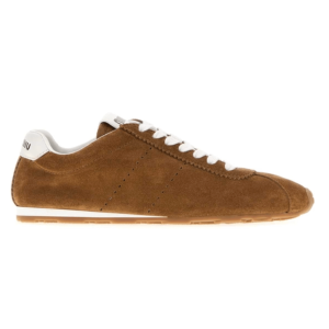 (W) Miu Miu Plume Suede Sneakers Cinnamon