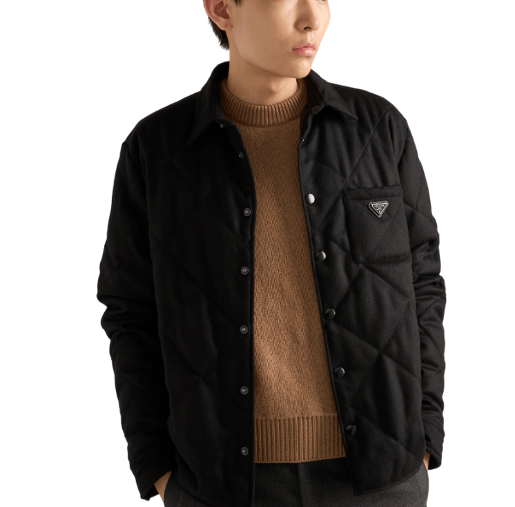 Padded cashmere shirt