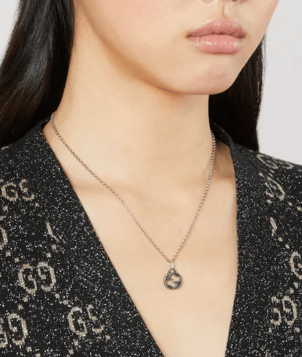 925 Sterling Silver Interlocking G Pendant Necklace