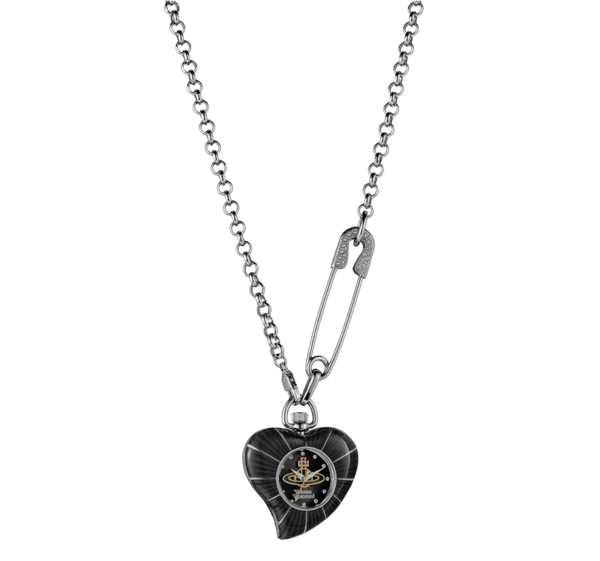Vivienne Westwood Love Heart 32mm Silver Black