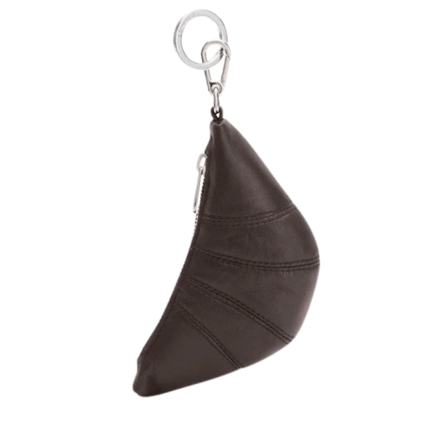 Lemaire Soft Nappa Leather Mini Croissant Key Holder Dark Chocolate