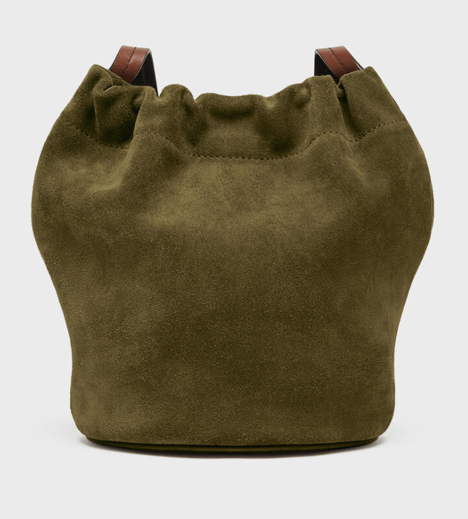 Drawstring Crossbody Bucket khaki and black