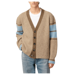 CAMEL Brown Wool College Cardigan