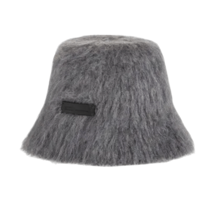 ANTHRACITE Grey Mohair Ami Bucket Hat