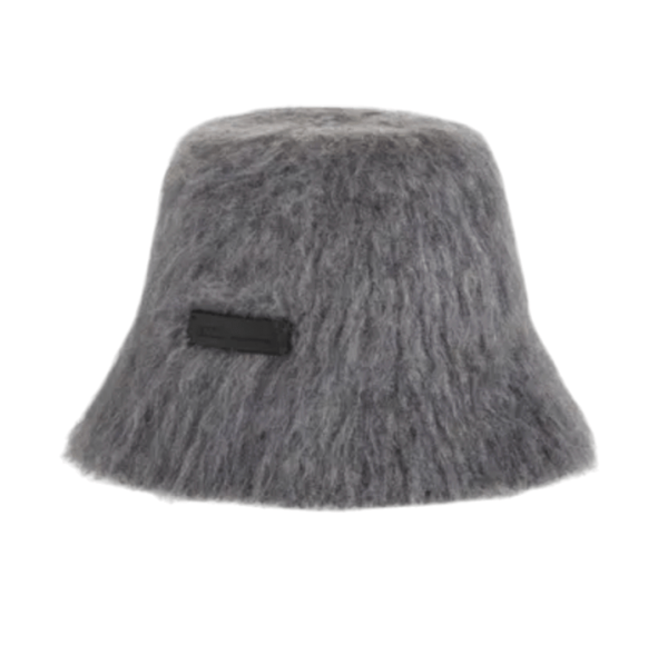 ANTHRACITE Grey Mohair Ami Bucket Hat