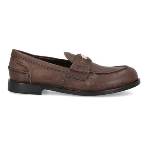 (W) Miu Miu Calfskin Penny Loafers Cocoa Brown