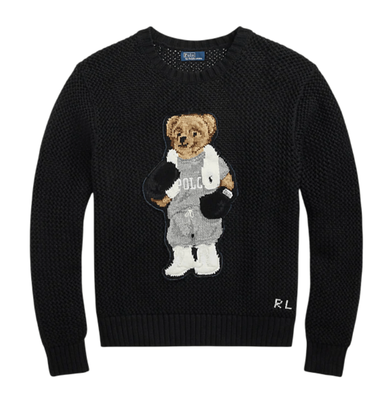 Polo Bear Cotton Crewneck Sweater