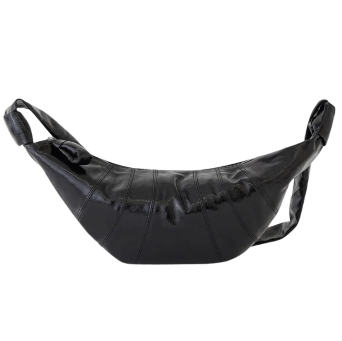 Lemaire Medium Croissant Bag Coated Cotton Black
