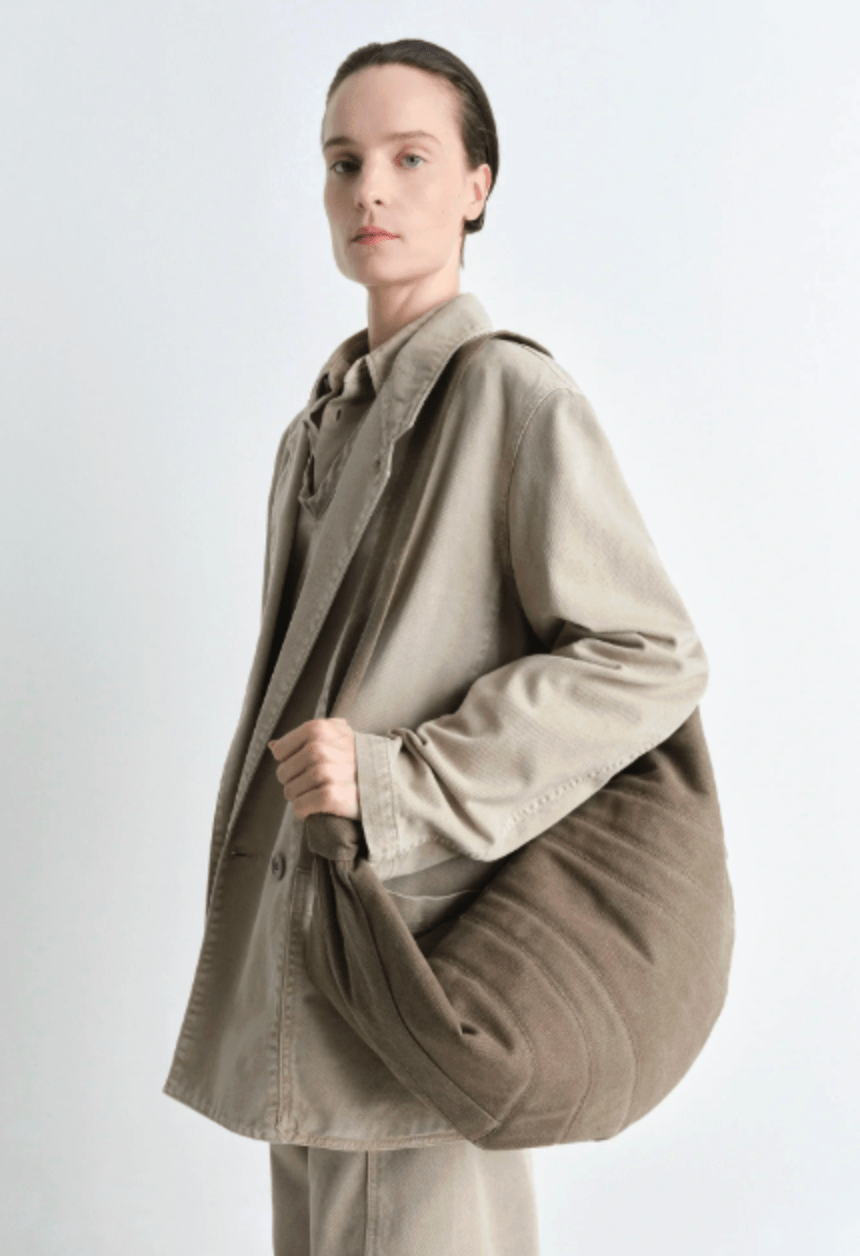 Lemaire Extra Large Heavy Cotton Canvas Croissant Bag Sisal