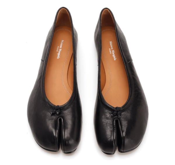 (W) Maison Margiela Tabi Ballet Flat Shoes Black