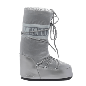 (W) Moon Boot Icon Glance Satin Boots Silver