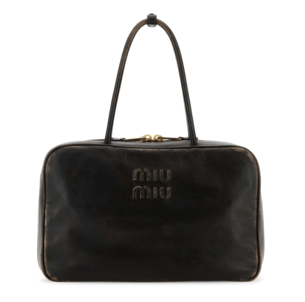 Dark brown leather handbag 