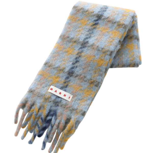 Checked wool scarf