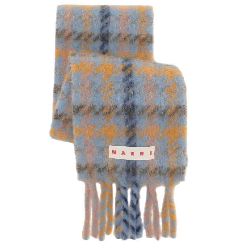 Checked wool scarf