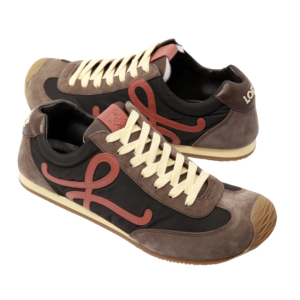 Ballet Runner 2.0 in nylon and calfskin Brown