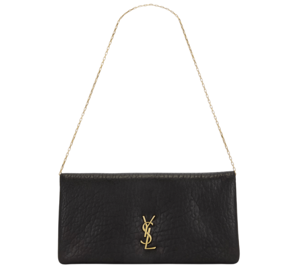 Saint Laurent Calypso Mini Bag in Grained Lambskin Black