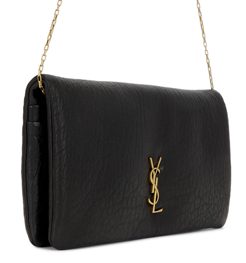 Saint Laurent Calypso Mini Bag in Grained Lambskin Black