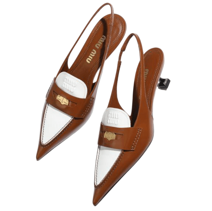 MIU MIU MOCASSIM SLINGBACK BROWN 