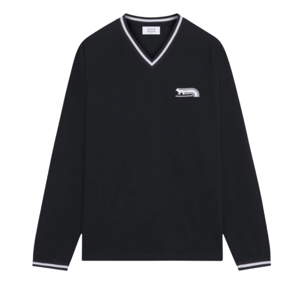 Maison Kitsune Flash Fox Raglan L/S T-Shirt Black