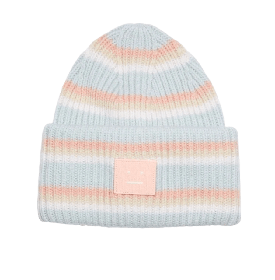 Acne Studios Striped Face Beanie Multi Blue