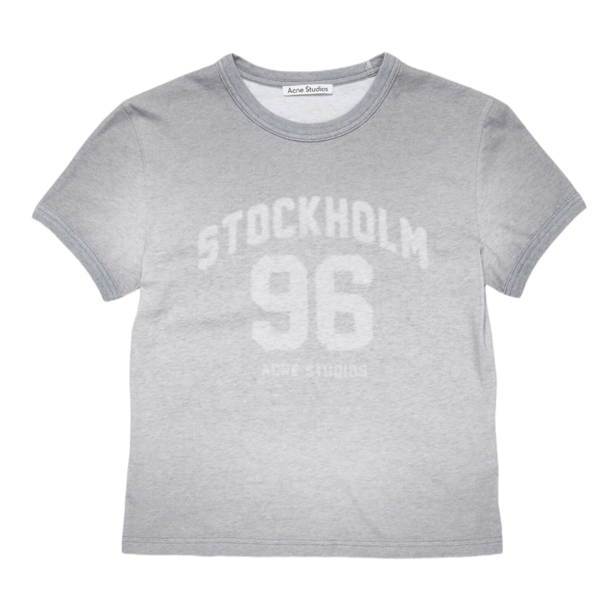 (W) Acne Studios Sprayed Vintage Logo T-Shirt Grey