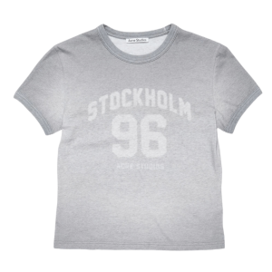 (W) Acne Studios Sprayed Vintage Logo T-Shirt Grey