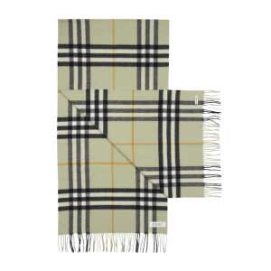 Burberry Wide Check Cashmere Muffler Light Sage
