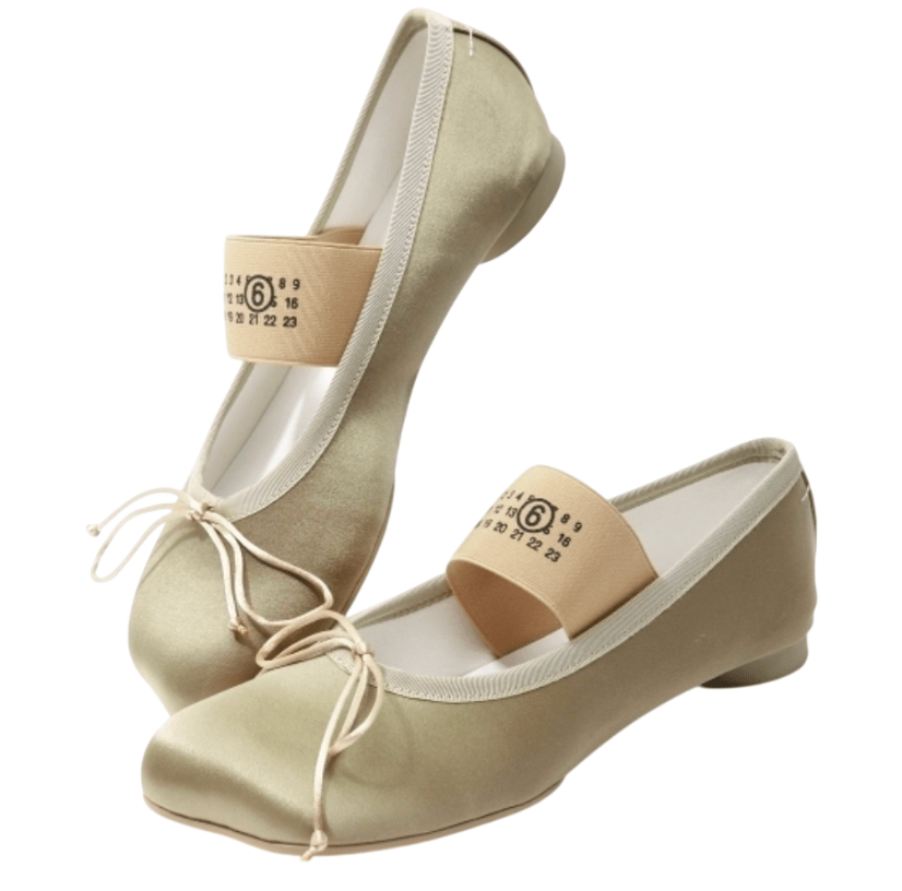SS25 Number Logo Band Bow Flat Shoes