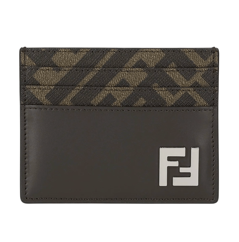 FF Squared Card Holder Leather Brown