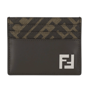 FF Squared Card Holder Leather Brown