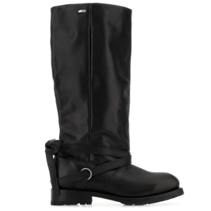 Black leather High Engine boots 