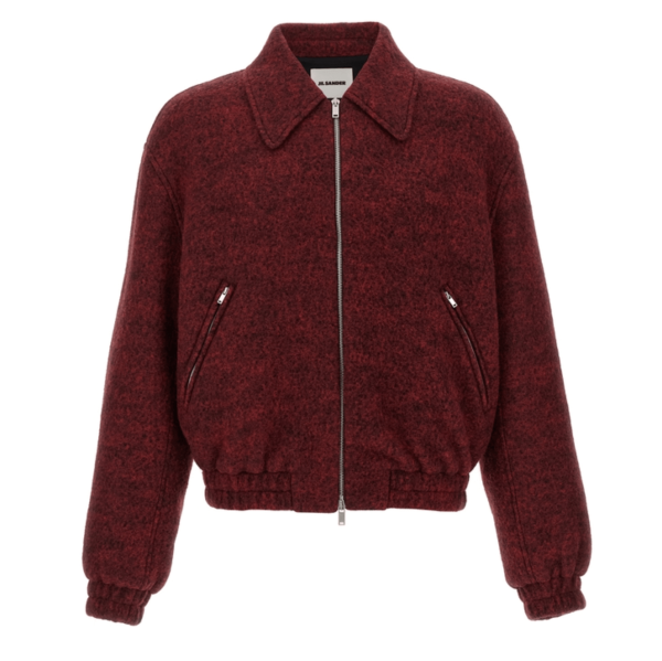 Jil Sander MéLange Wool Bomber Jacket - Red