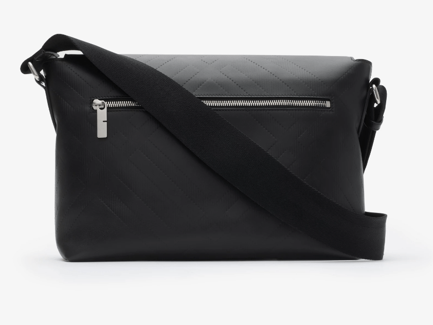 Embossed Check Buckle Messenger Bag