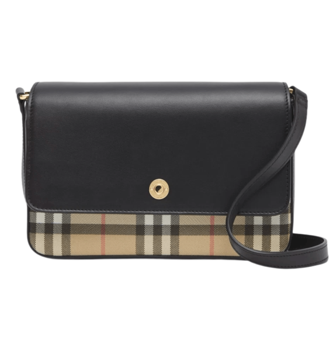 Burberry Vintage Check and Leather Penny Bag Archive Beige Black