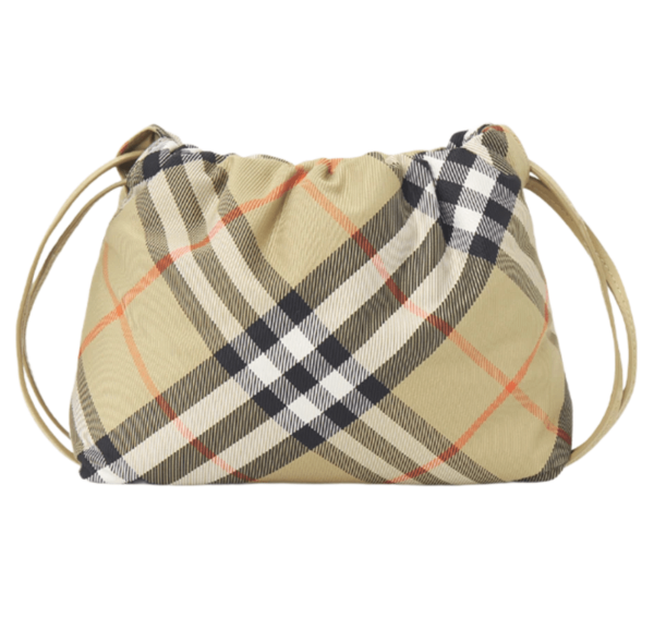 Burberry Check Pouch Shoulder Bag Beige