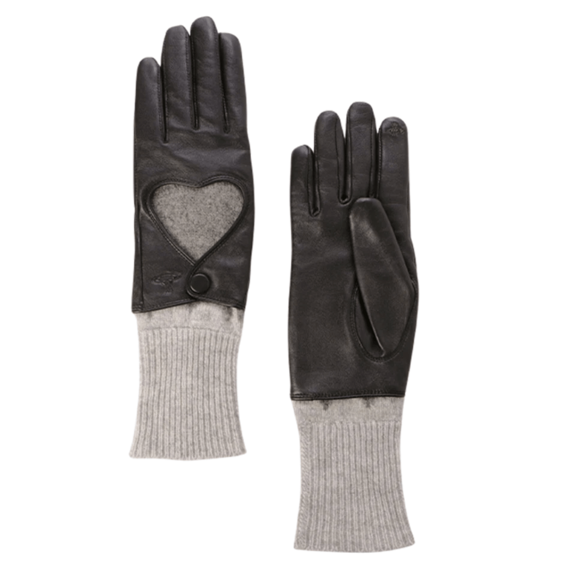 (W) Vivienne Westwood Open Heart Layered Gloves Black