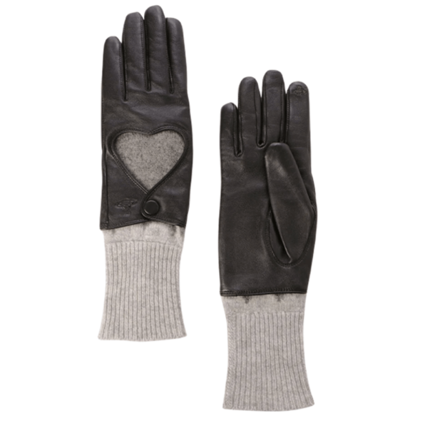 (W) Vivienne Westwood Open Heart Layered Gloves Black