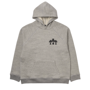 Chrome Hearts Nylon Cemetery Cross Patch CH Back Logo Hoodie Grey