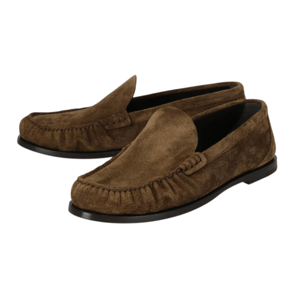 Laurent suede penny loafers in brown
