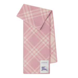 Check Wool Scarf - Sugar pink