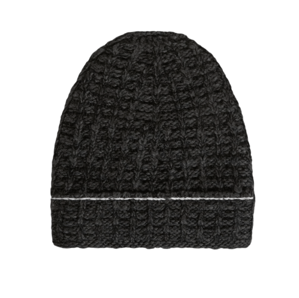 (W) MM6 Maison Margiela Waffle Knit Beanie Hat Dark Shadow